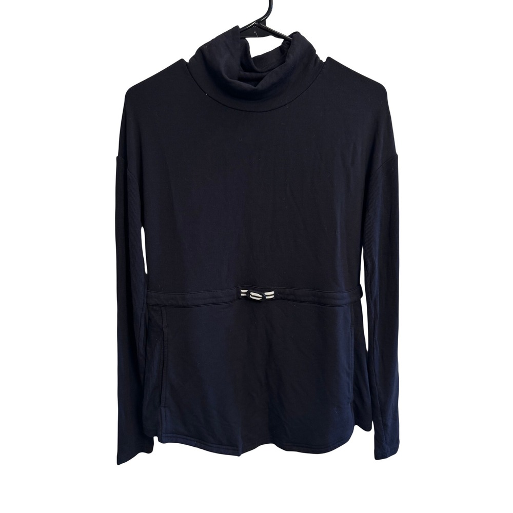 FootJoy Womens Black Modal Turtleneck Golf Pullover Cinch Back XS